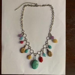 Multi Colored Stone and Bead Necklace